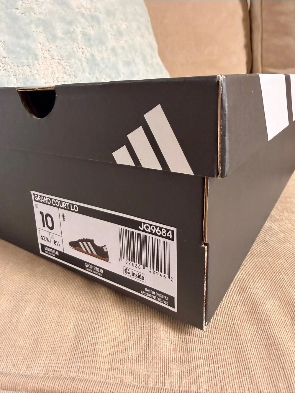 NIB | adidas Women's Grand Court Low Sneakers | Black/White/Gum - Picture 16 of 16